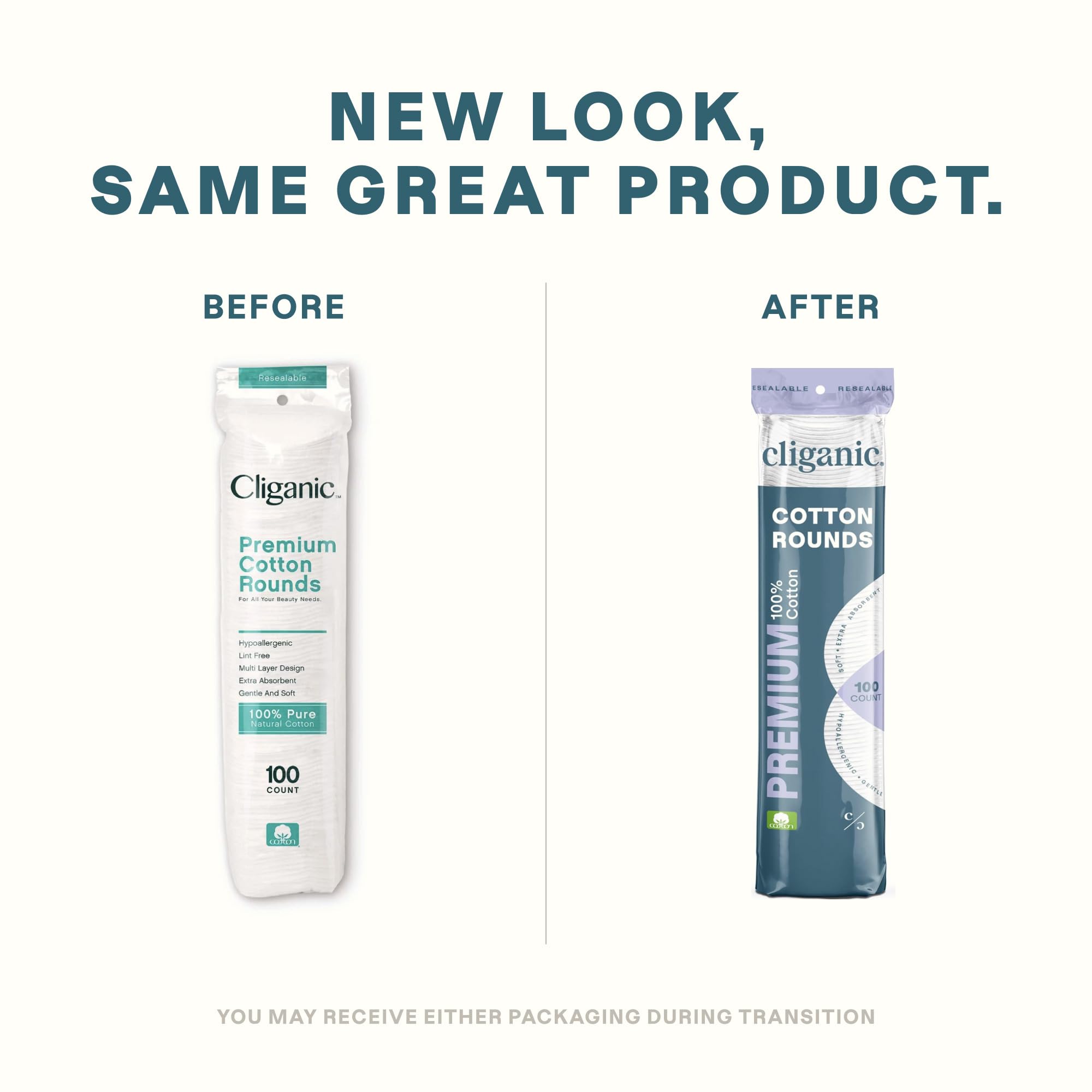 Foto 2 | Cotton Rounds Cliganic Premium, 100% Algodón Puro (300 Unidades) - Venta Internacional.
