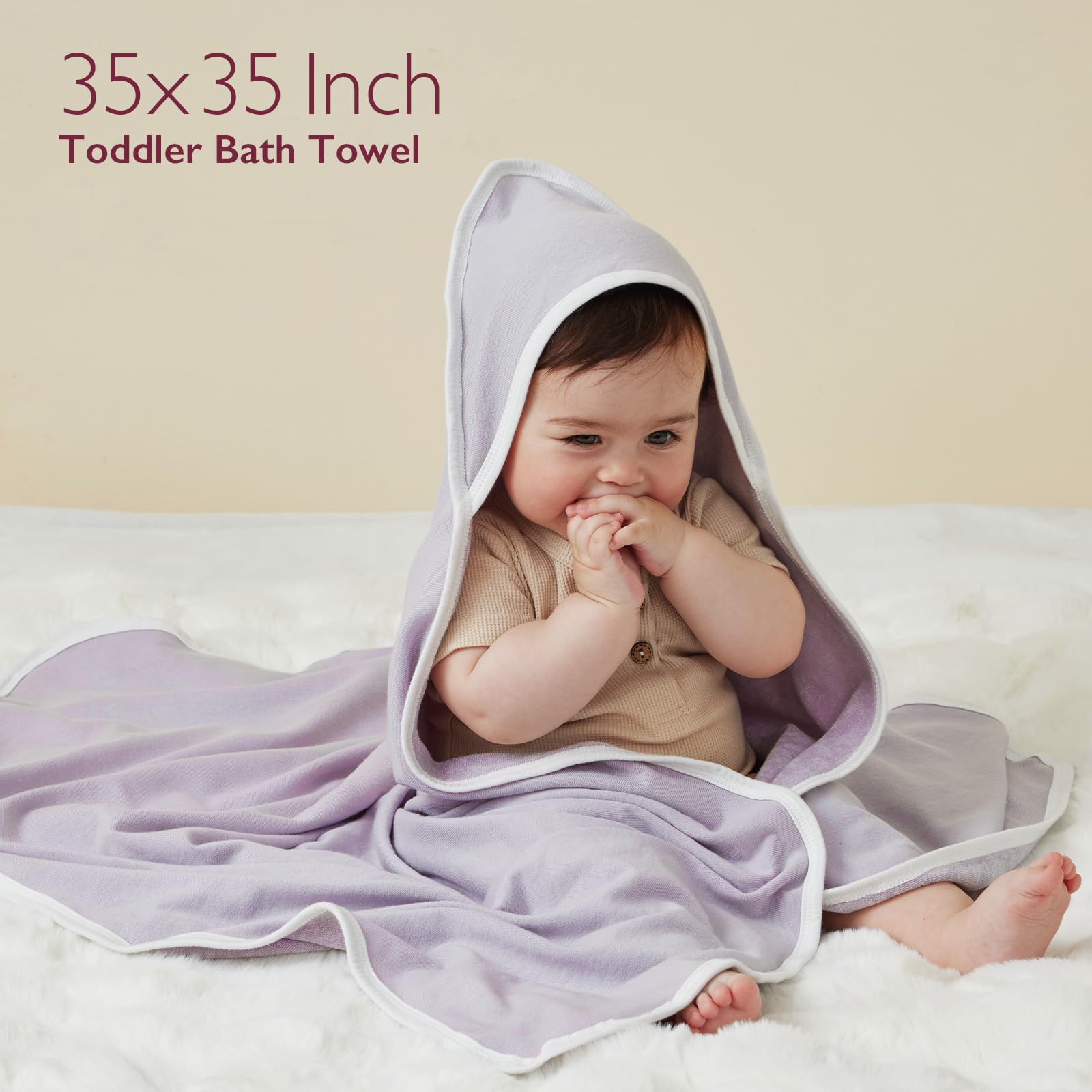 Foto 6 | Baby Towel Momcozy, Paquete De 2 Unidades, Con Capucha Y Toalla De Baño De Algodón, 35 X 35 Pulgadas - Venta Intern