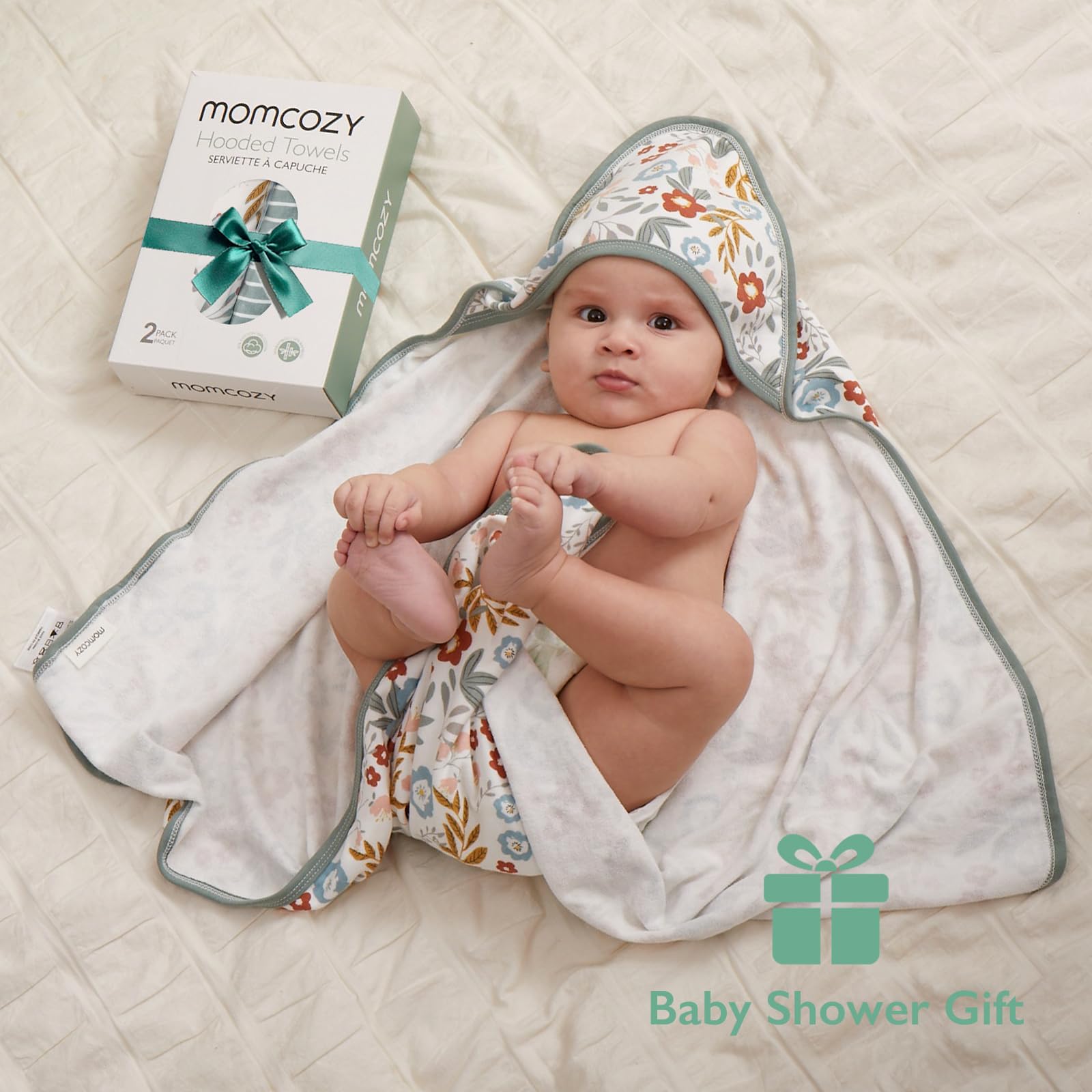 Foto 6 | Baby Towel Momcozy, Juego De 2 Toallas De Baño Con Capucha, 70 X 70 Cm - Venta Internacional.