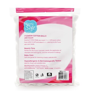 Foto 3 | Bolas De Algodón Medline Simply Soft Premium 100% Algodón 600 - Venta Internacional.