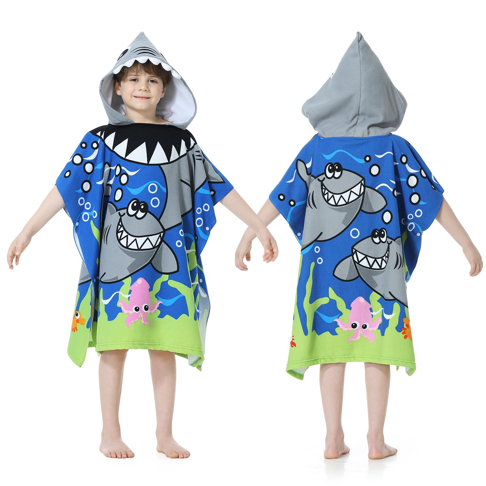 Foto 2 pulgar | Poncho Con Capucha Mokani Toalla De Playa Suave De Microfibra Para Niños - Venta Internacional.