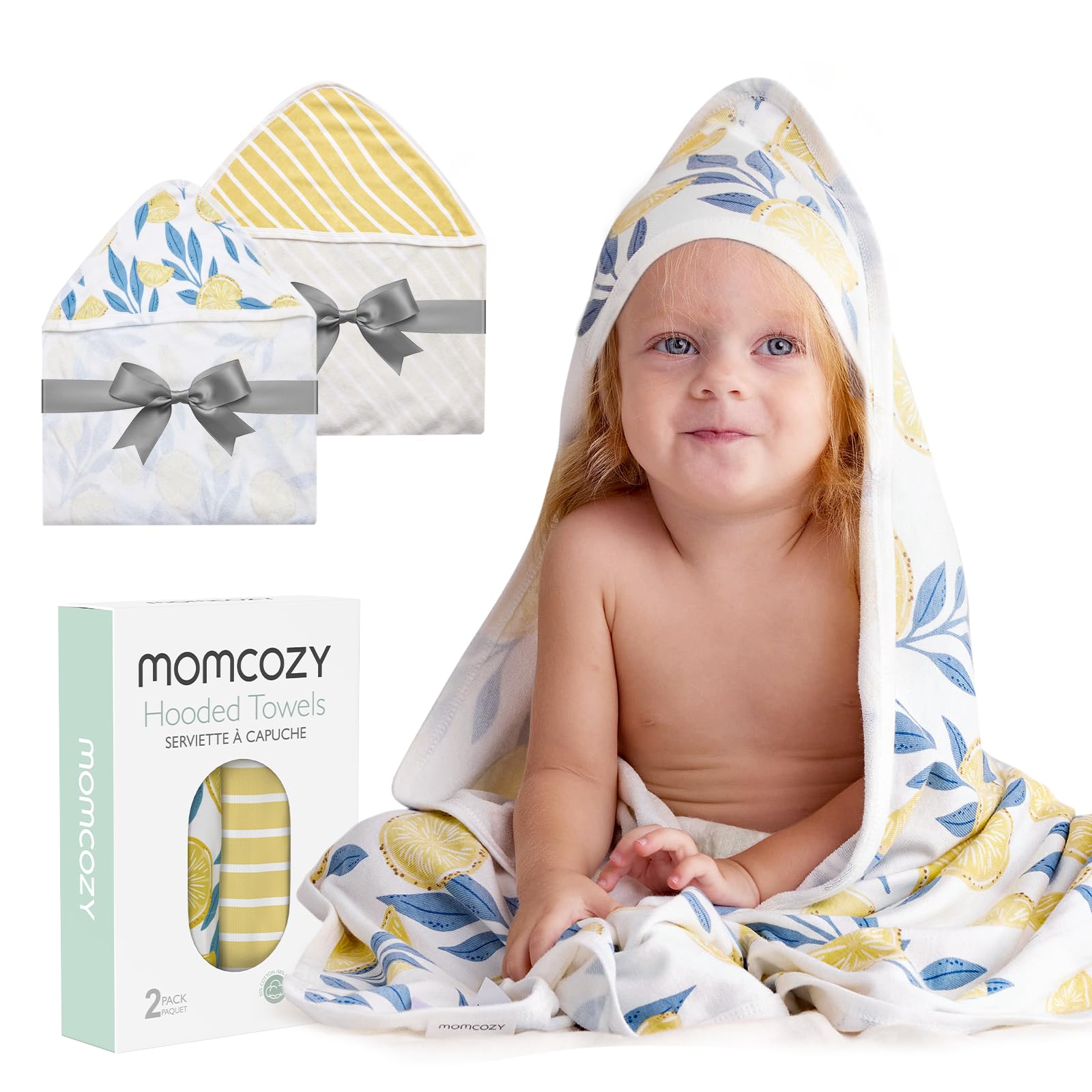 Toalla De Bebé Momcozy Con Capucha, 2 Unidades, 35 X 35 Cm, Algodón, Para Niños De 0 A 3 Años - Venta Internacional.