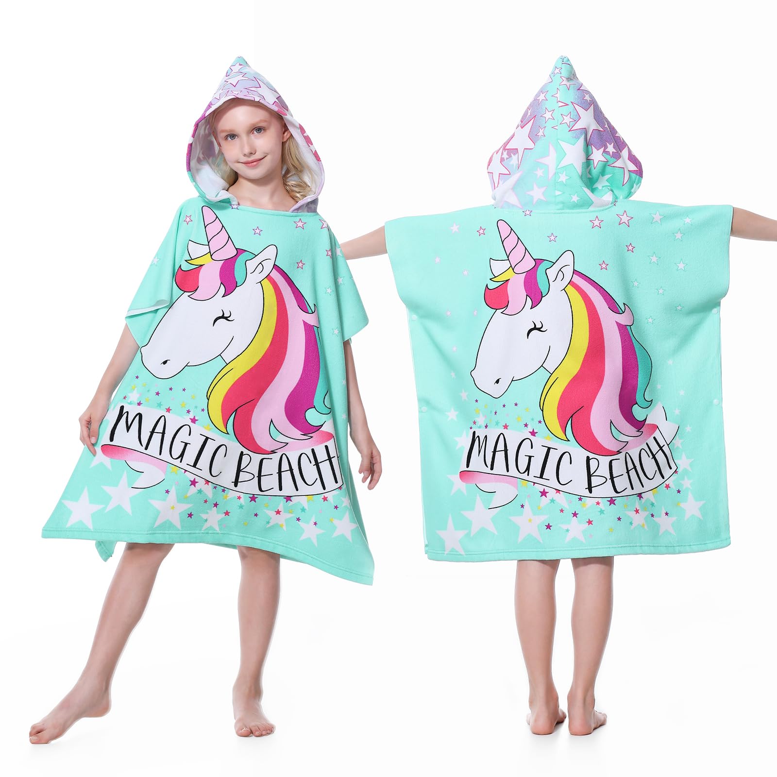 Foto 2 pulgar | Poncho Con Capucha Mokani Toalla De Playa Suave De Microfibra Para Niños - Venta Internacional.