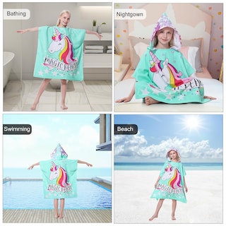 Foto 7 | Poncho Con Capucha Mokani Toalla De Playa Suave De Microfibra Para Niños - Venta Internacional.