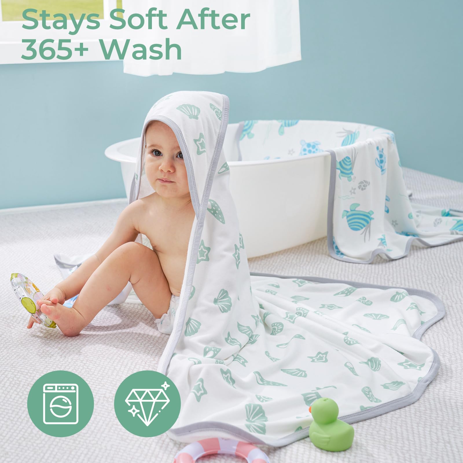 Foto 7 pulgar | Toalla De Bebé Momcozy Con Capucha, Diseño Original, Suave Y Absorbente - Venta Internacional.