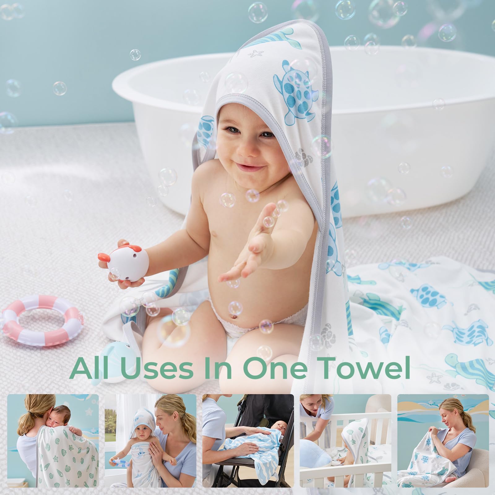 Foto 7 | Toalla De Bebé Momcozy Con Capucha, Diseño Original, Suave Y Absorbente - Venta Internacional.
