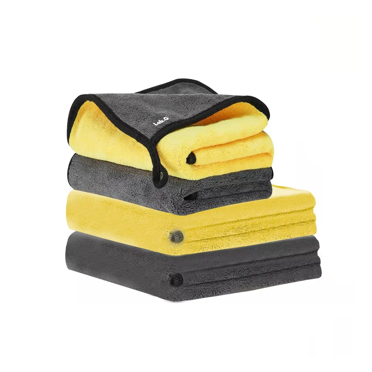 Toallas De Limpieza Gruesas Para Auto 4 Piezas Lab.g Amarillo