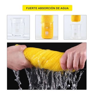 Foto 4 | Toallas De Limpieza Gruesas Para Auto 4 Piezas Lab.g Amarillo