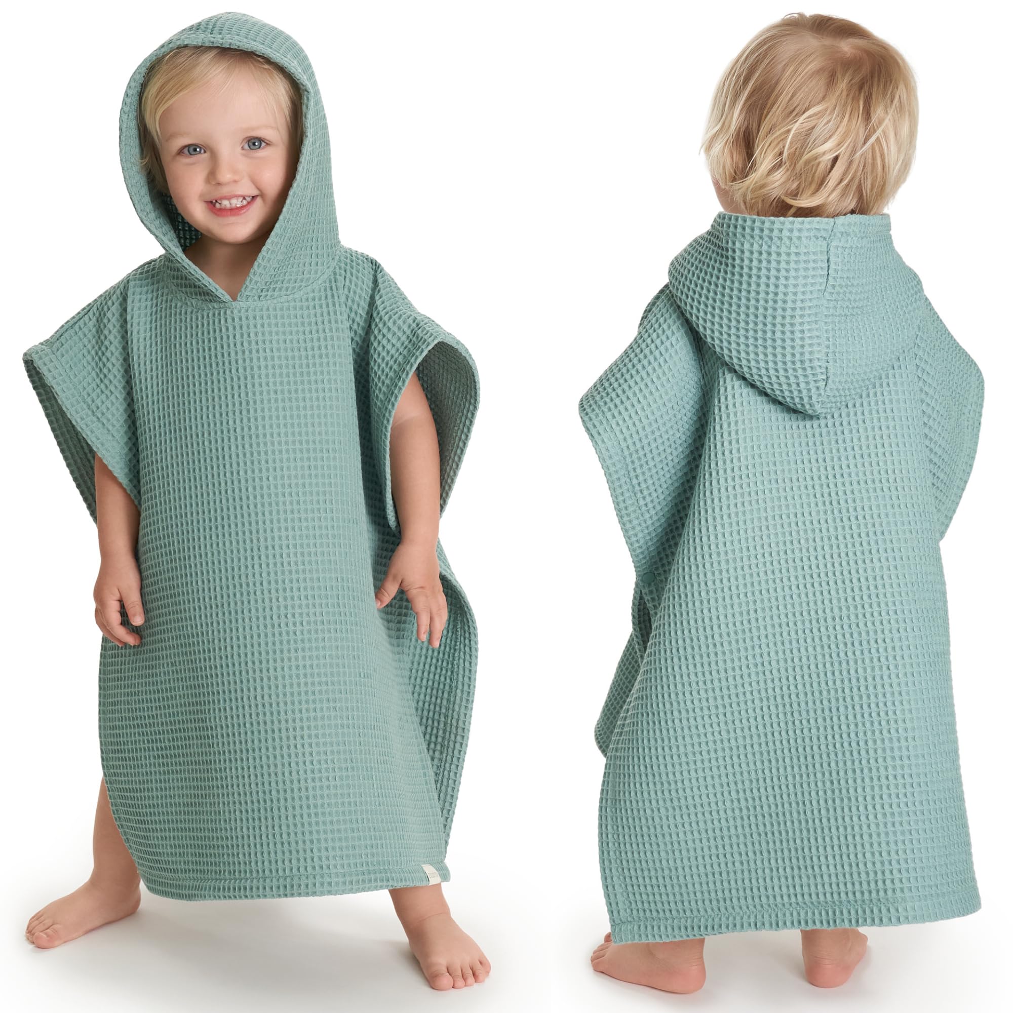 Foto 8 pulgar | Toalla De Playa Con Capucha Zicoto Para Niños  Algodón Gofre  Color Verde - Venta Internacional.