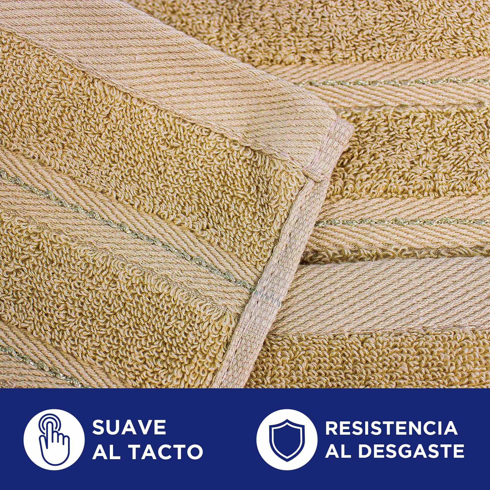 Foto 4 pulgar | Toalla Baño Completo Hokins Beige 100% Algodón 102x178 cm 4 Piezas