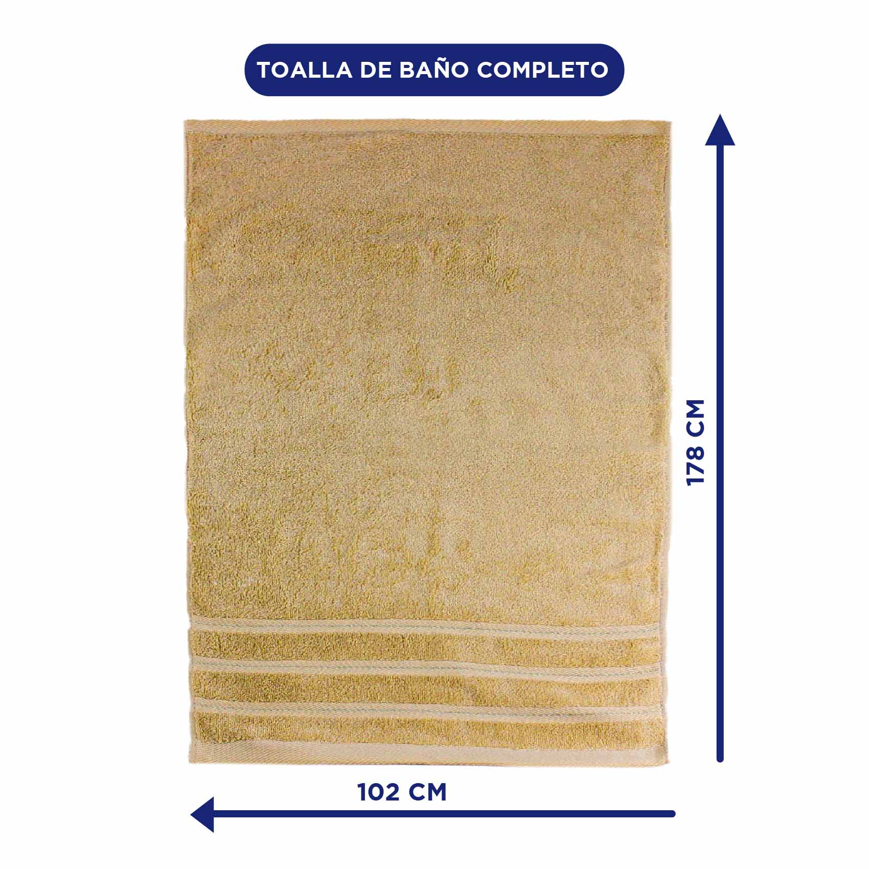 Foto 5 pulgar | Toalla Baño Completo Hokins Beige 100% Algodón 102x178 cm 4 Piezas