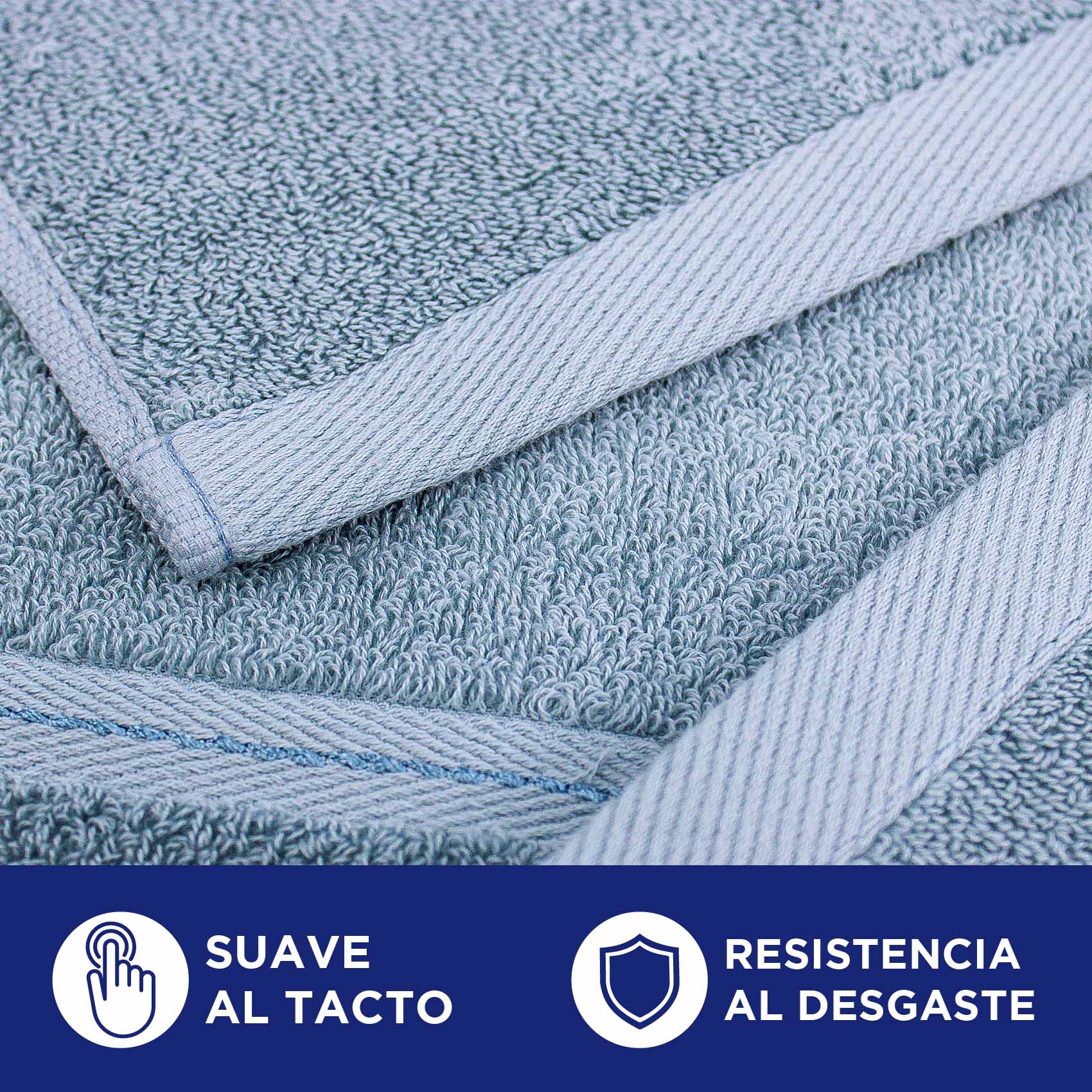 Foto 6 | Toalla Baño Completo Hokins Gris 100% Algodón 102x178 cm 6 Piezas