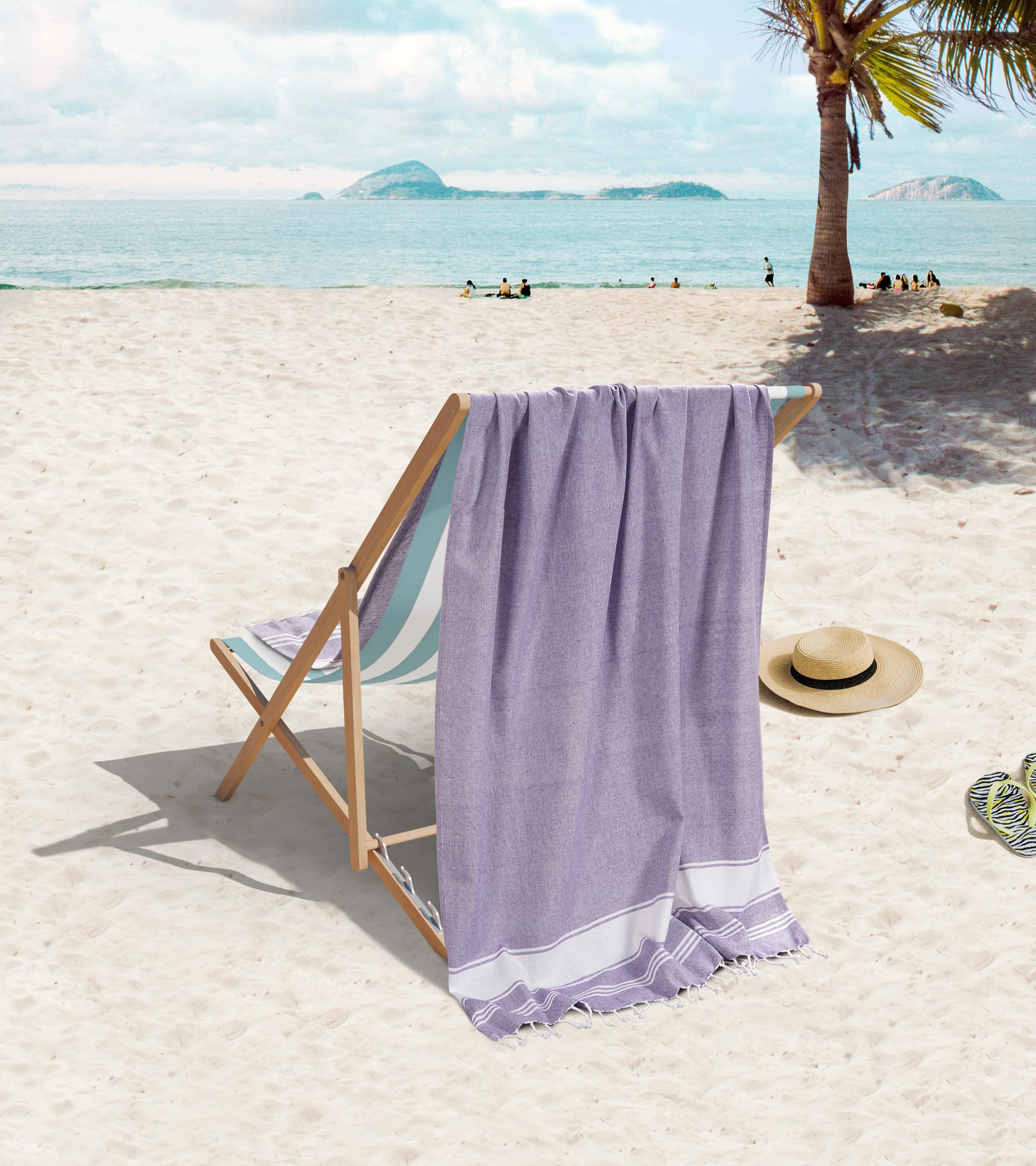 Foto 2 | Juego De 4 Toallas Turcas De Gran Tamaño De Beach Towel Lane Linen - Venta Internacional.