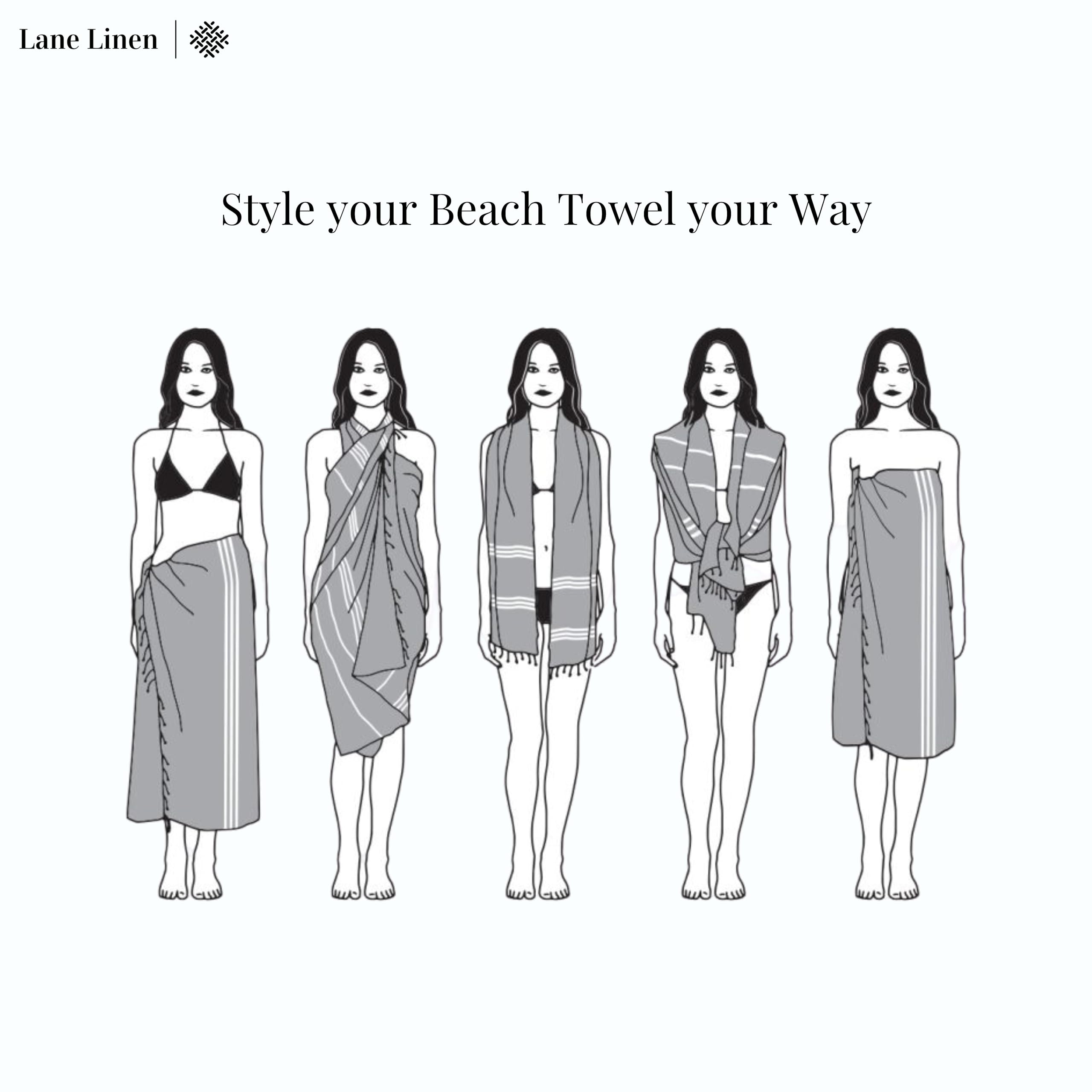 Foto 3 | Juego De 4 Toallas Turcas De Gran Tamaño De Beach Towel Lane Linen - Venta Internacional.