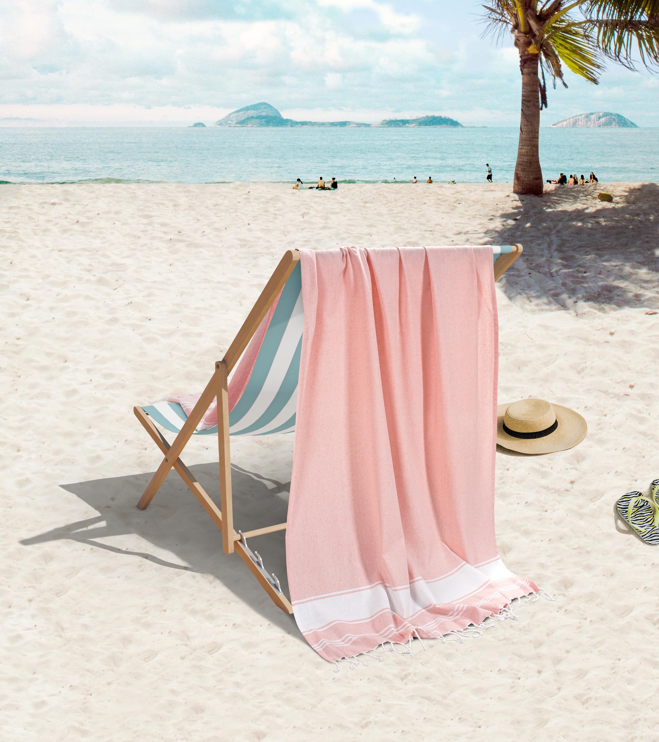 Foto 2 | Paquete De 4 Toallas De Playa Lane Linen De Gran Tamaño, De Secado Rápido, 39 X 71 Cm - Venta Internacional.