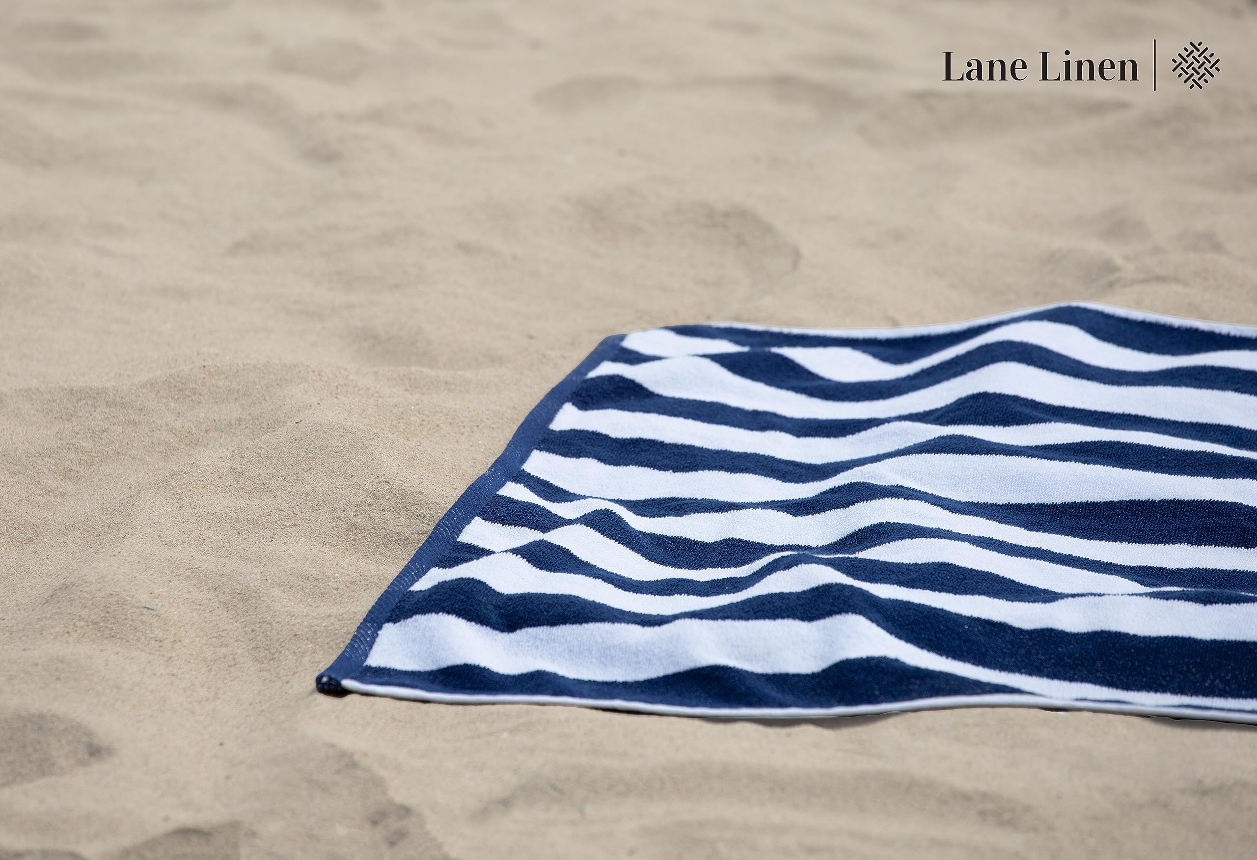 Foto 2 | Toalla De Playa Lane Linen, Paquete De 4 Unidades, Sobredimensionada, 100% Algodón, Azul - Venta Internacional.