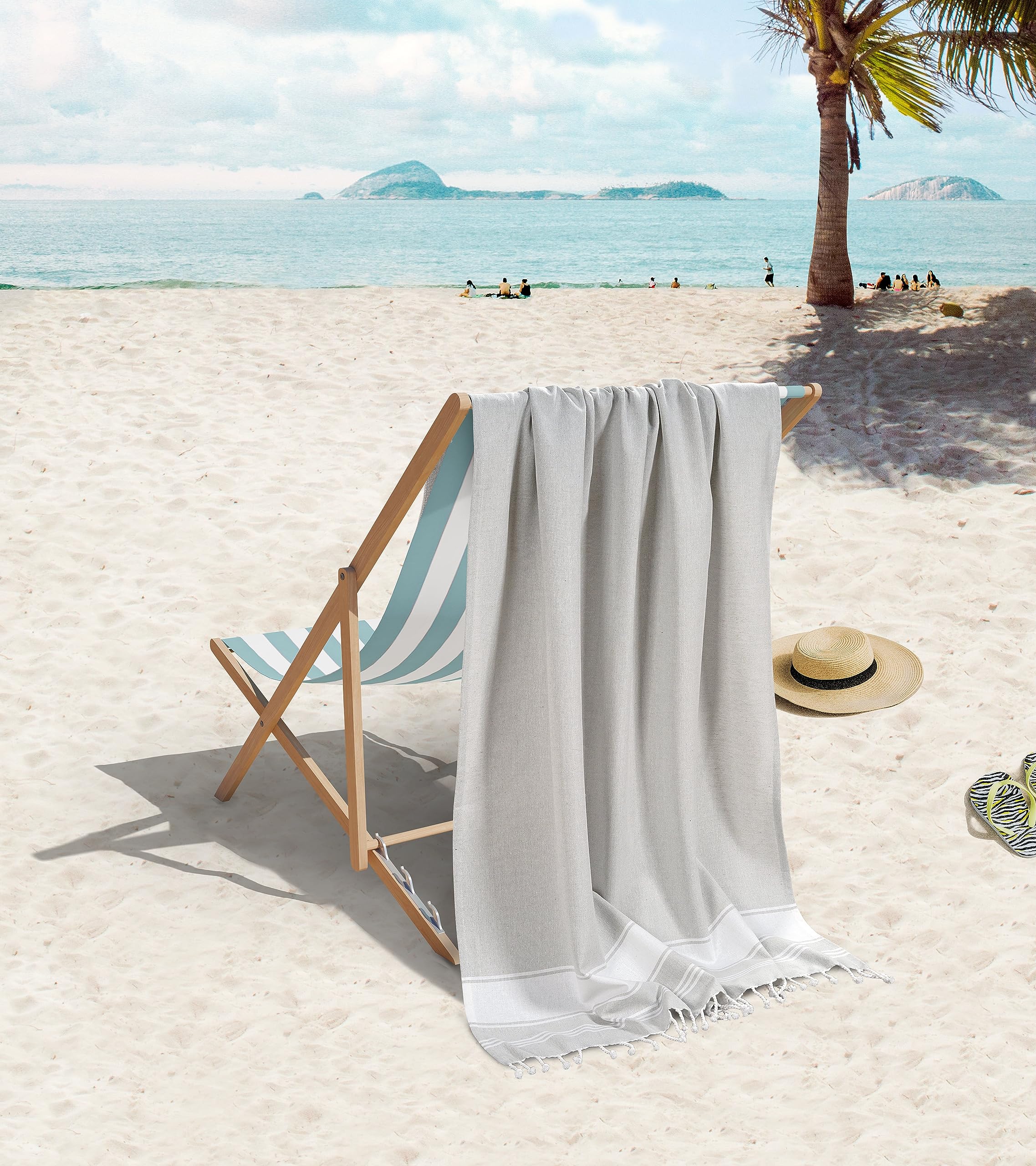 Foto 2 | Toallas De Playa Turcas Lane Linen Para Piscina, Juego De 6 Toallas De Playa, 39 X 71 Cm - Venta Internacional.