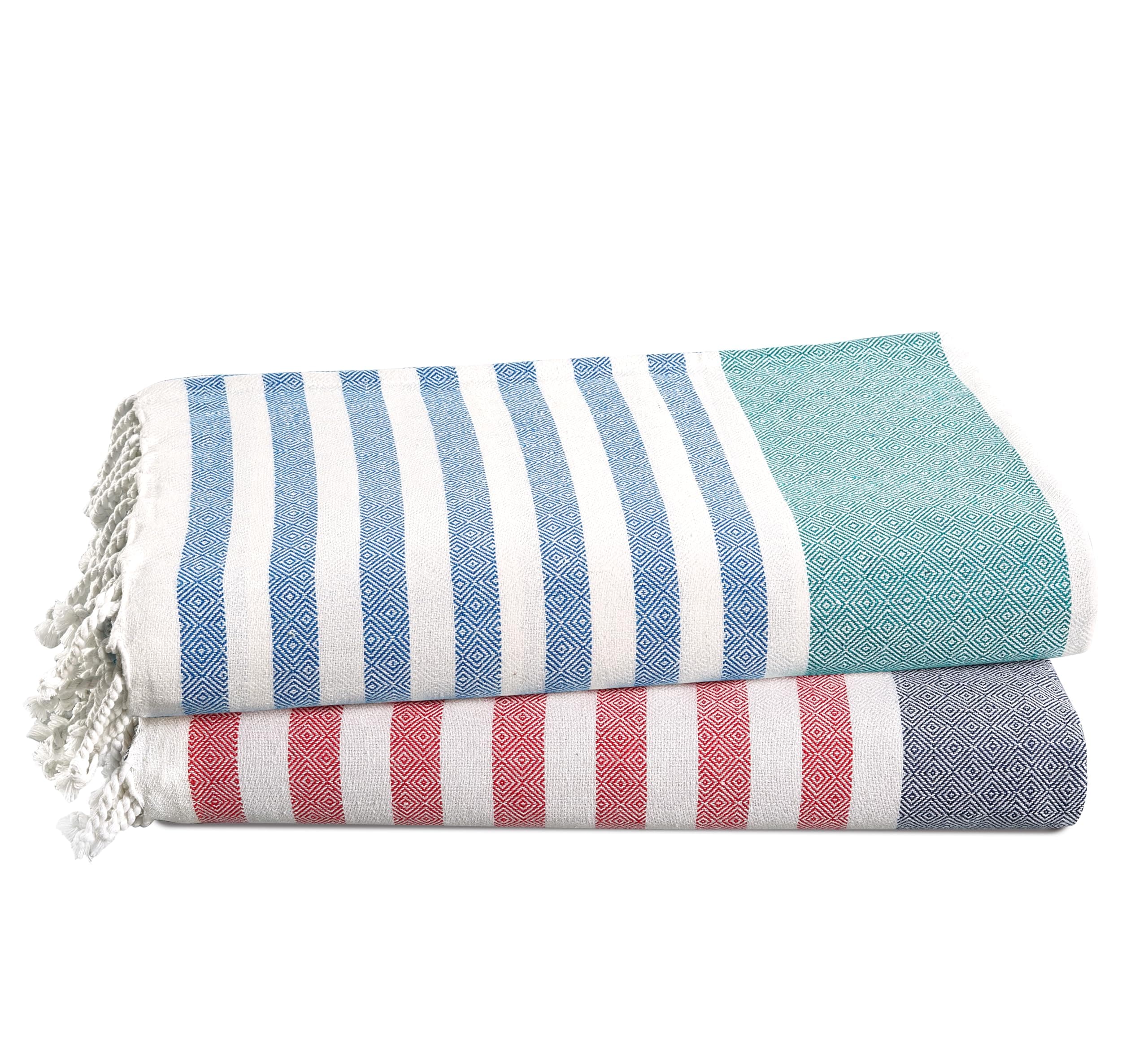 Toallas De Playa Lane Linen Old Glory Teal Para Mujer, 39 X 71 Cm, Paquete De 2 - Venta Internacional. $717