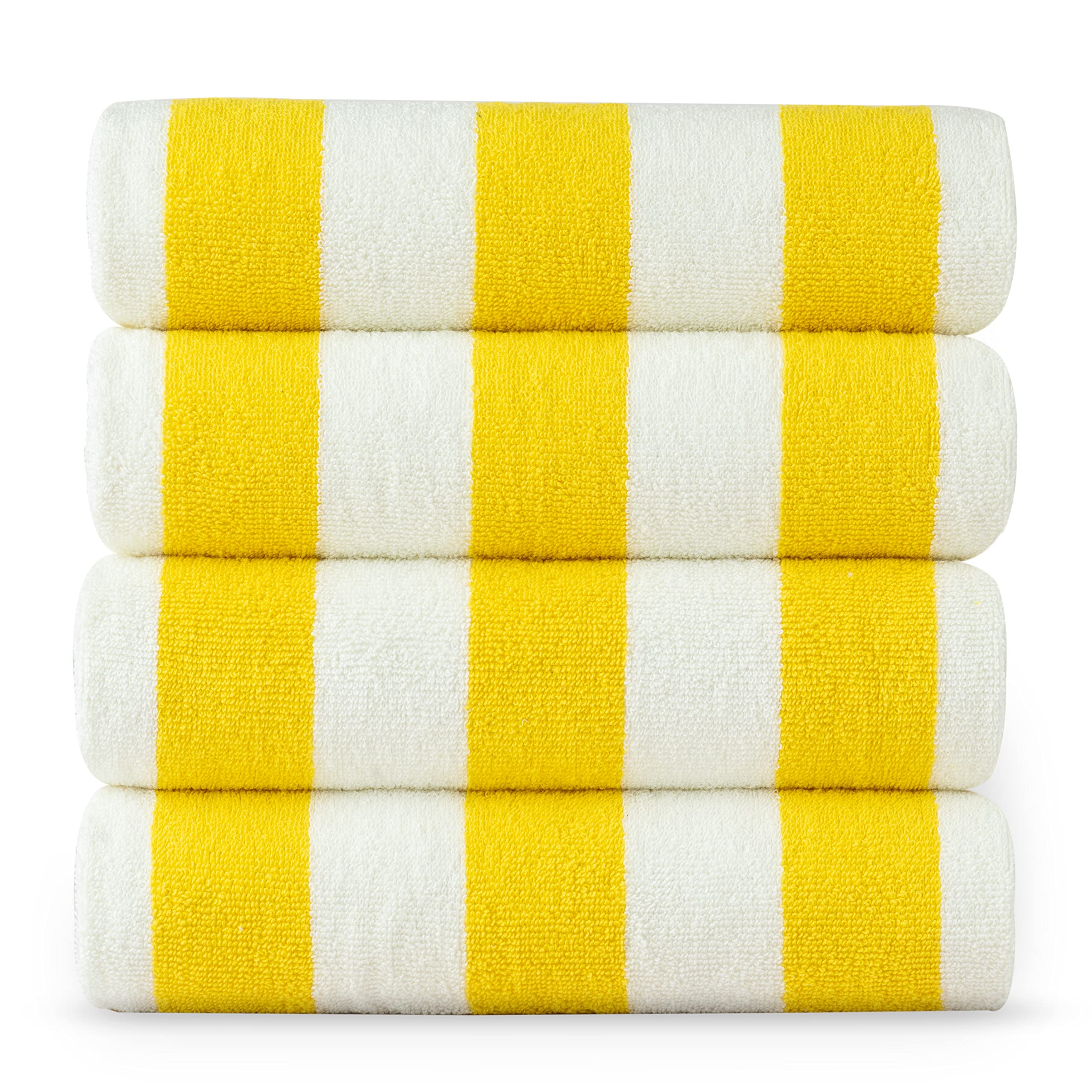 Toallas De Playa Lane Linen De Algodón Amarillo, 90 X 180 Cm, Juego De 4 - Venta Internacional.