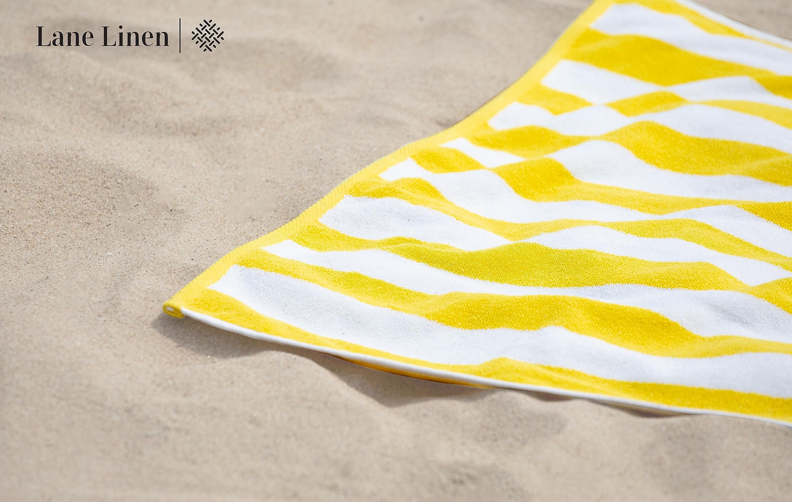 Foto 3 pulgar | Toallas De Playa Lane Linen De Algodón Amarillo, 90 X 180 Cm, Juego De 4 - Venta Internacional.