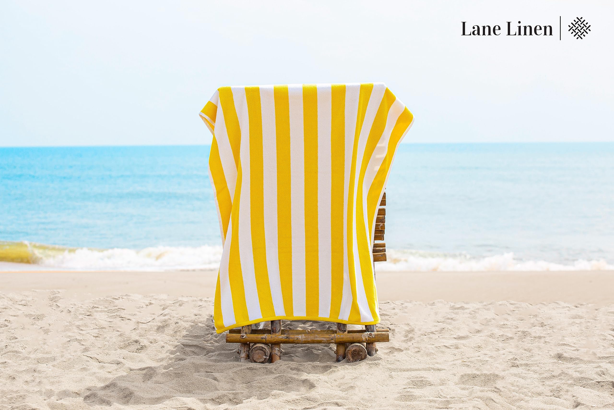 Foto 4 pulgar | Toallas De Playa Lane Linen De Algodón Amarillo, 90 X 180 Cm, Juego De 4 - Venta Internacional.