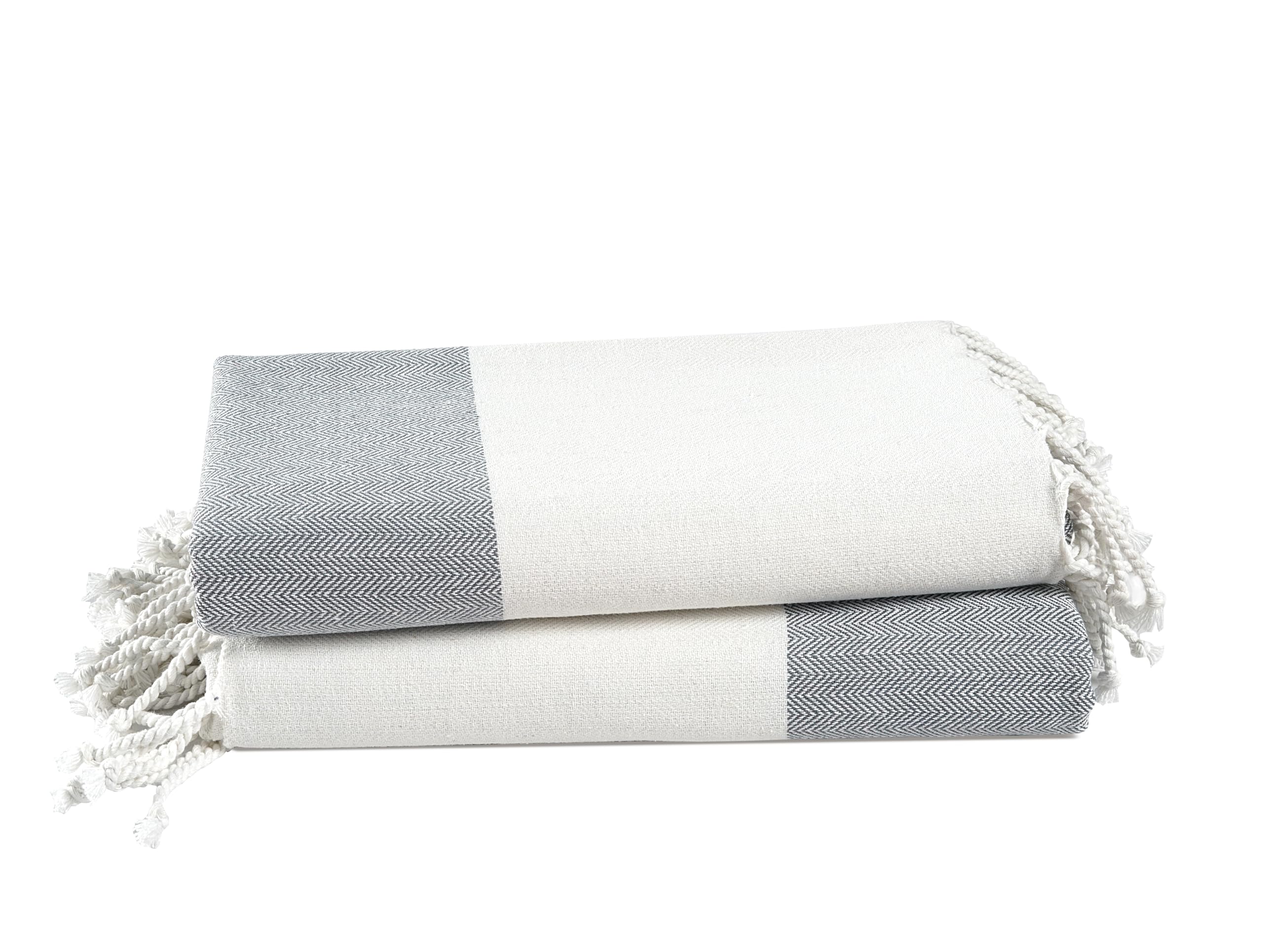 Toalla De Playa Lane Linen Turca Extra Grande De 39 X 71 Cm, 2 Unidades, Color Gris - Venta Internacional.