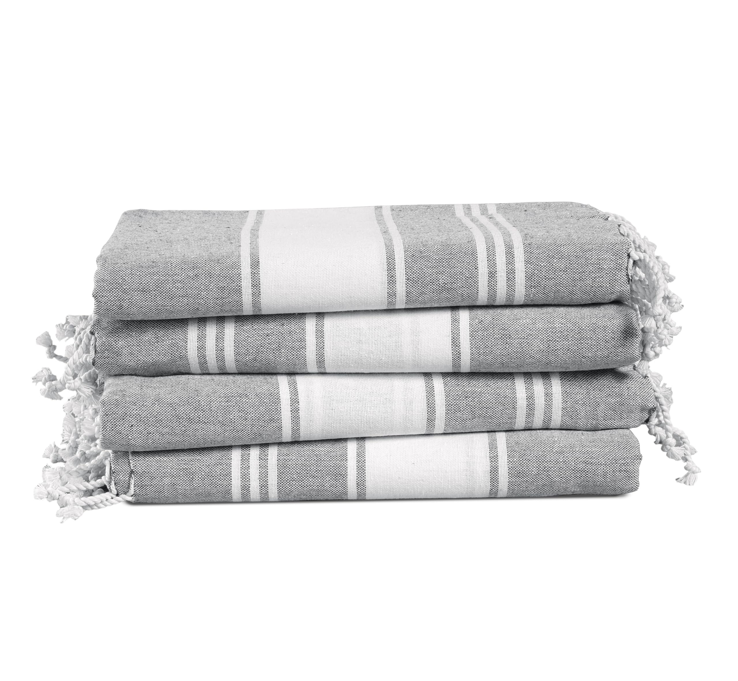 Toalla De Playa Lane Linen Alloy, Paquete De 4 Unidades, 100% Lino, 100 X 180 Cm - Venta Internacional.