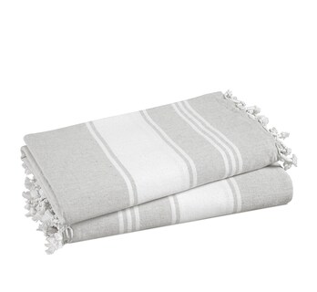 Foto 1 | Toalla De Playa Lane Linen Extra Grande, 39 X 71 Cm, 2 Unidades, Color Gris - Venta Internacional.