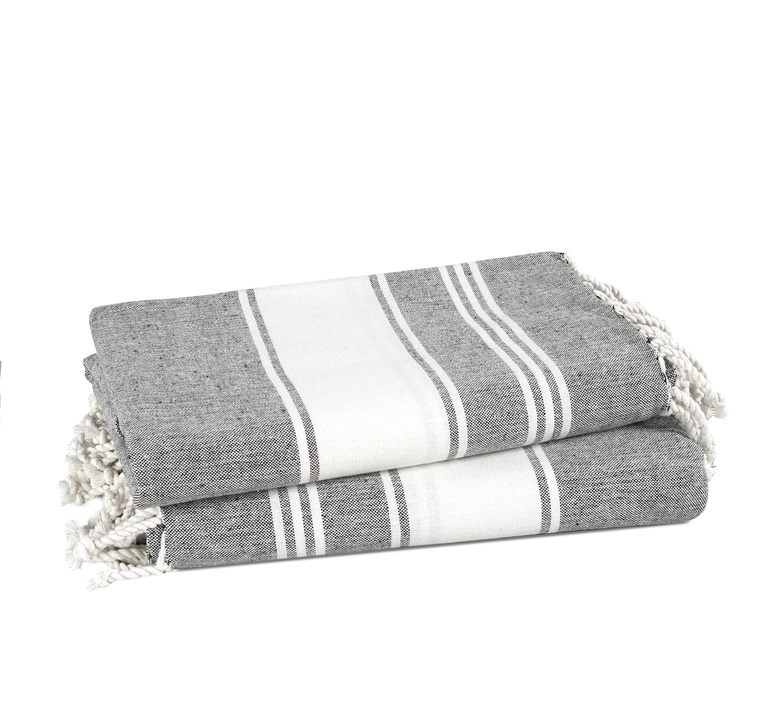 Paquete De 2 Toallas De Playa Lane Linen Para Mujer, 39 X 71 Cm, Color Negro Ahumado - Venta Internacional. $579