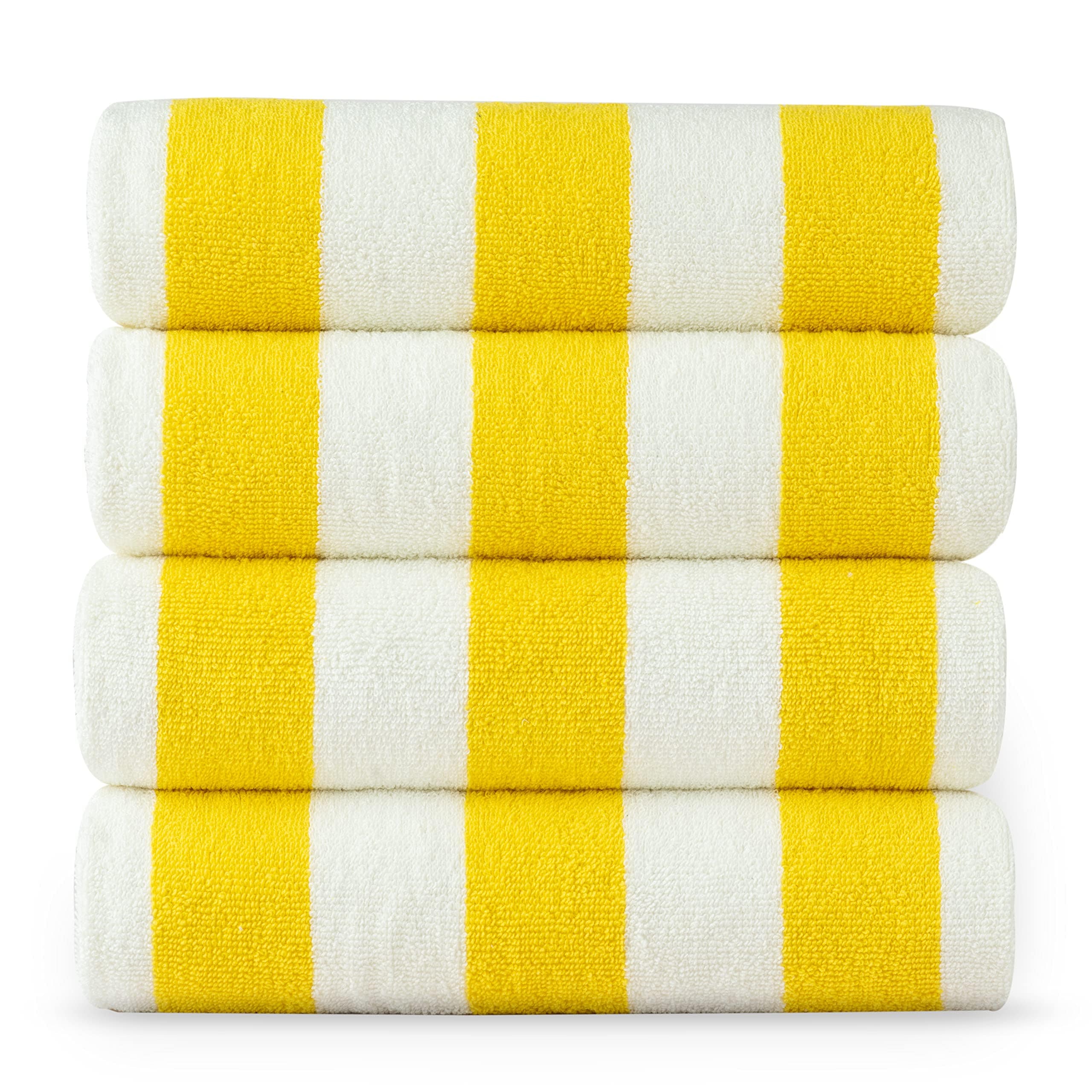 Toalla De Playa Lane Linen Extra Grande Para Adultos, Paquete De 4, Color Amarillo - Venta Internacional. $1,162