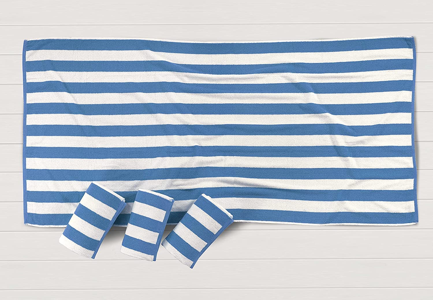 Foto 1 | Paquete De 4 Toallas De Playa Lane Linen, 100% Algodón, 75 X 150 Cm, Azul Claro - Venta Internacional.