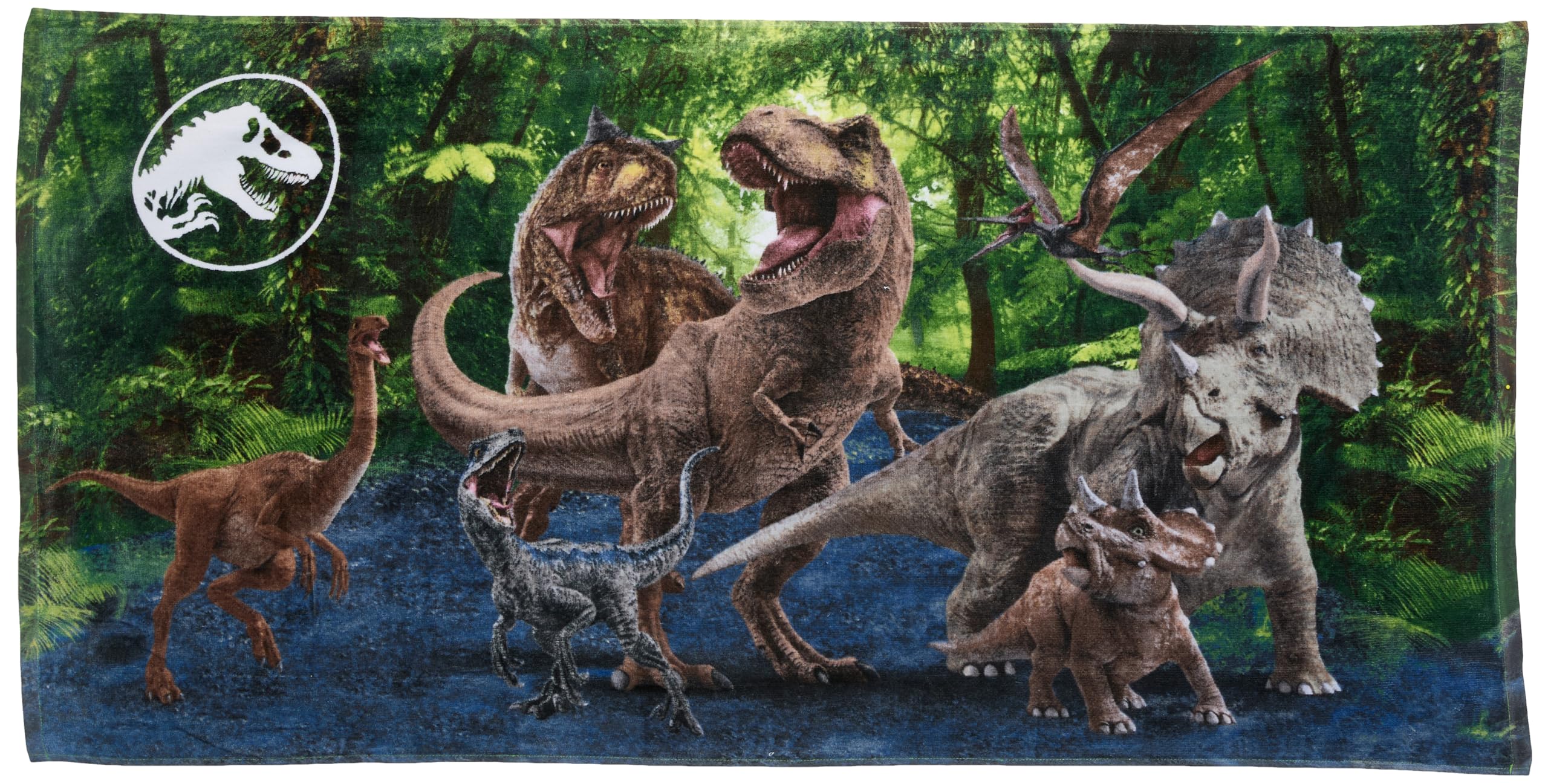 Foto 2 pulgar | Toalla Franco Kids Jurassic World Dominion Blue Velociraptor - Venta Internacional.