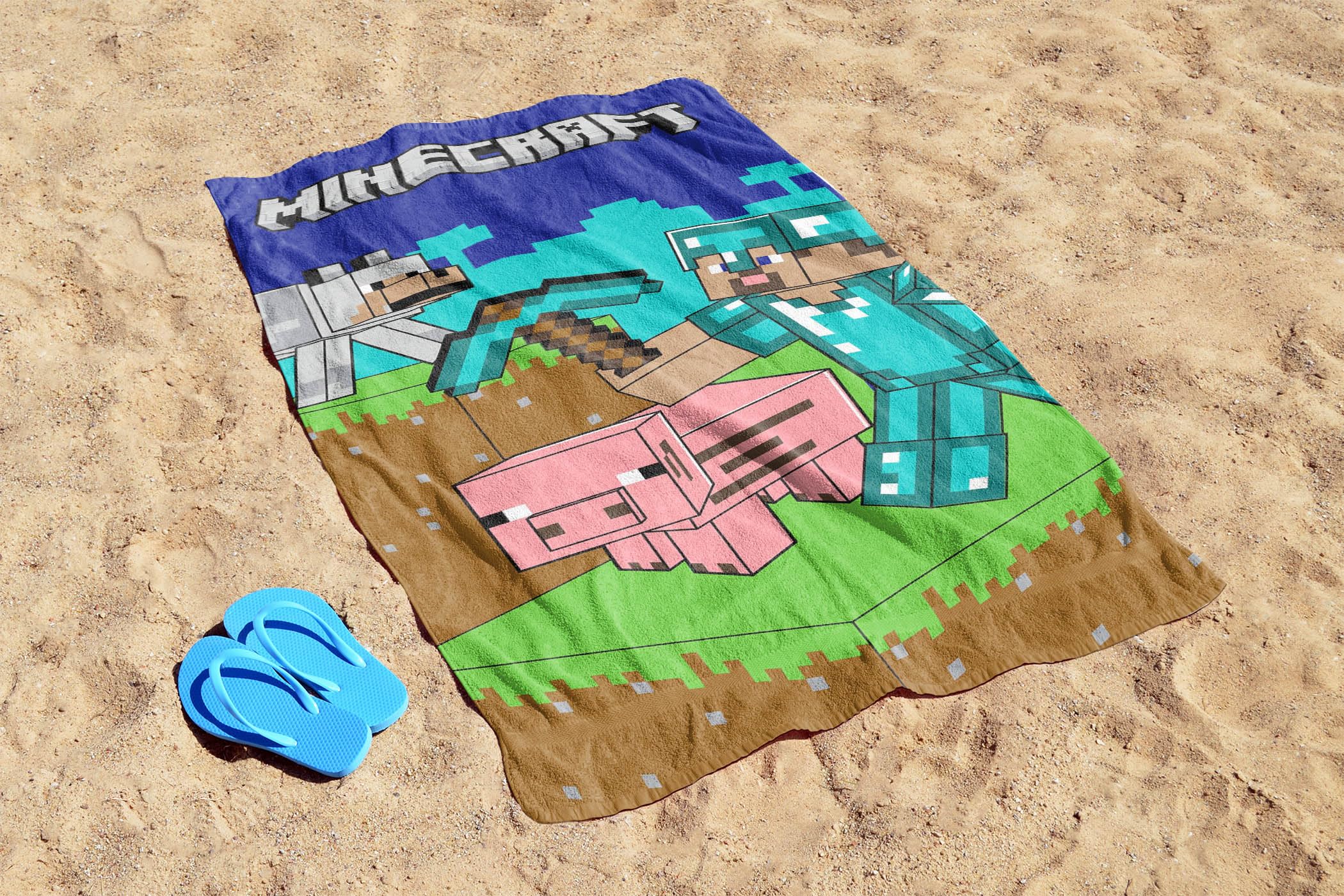 Foto 4 | Toalla de Playa Jay Franco Minecraft Kids 70 x 140 cm - Venta Internacional
