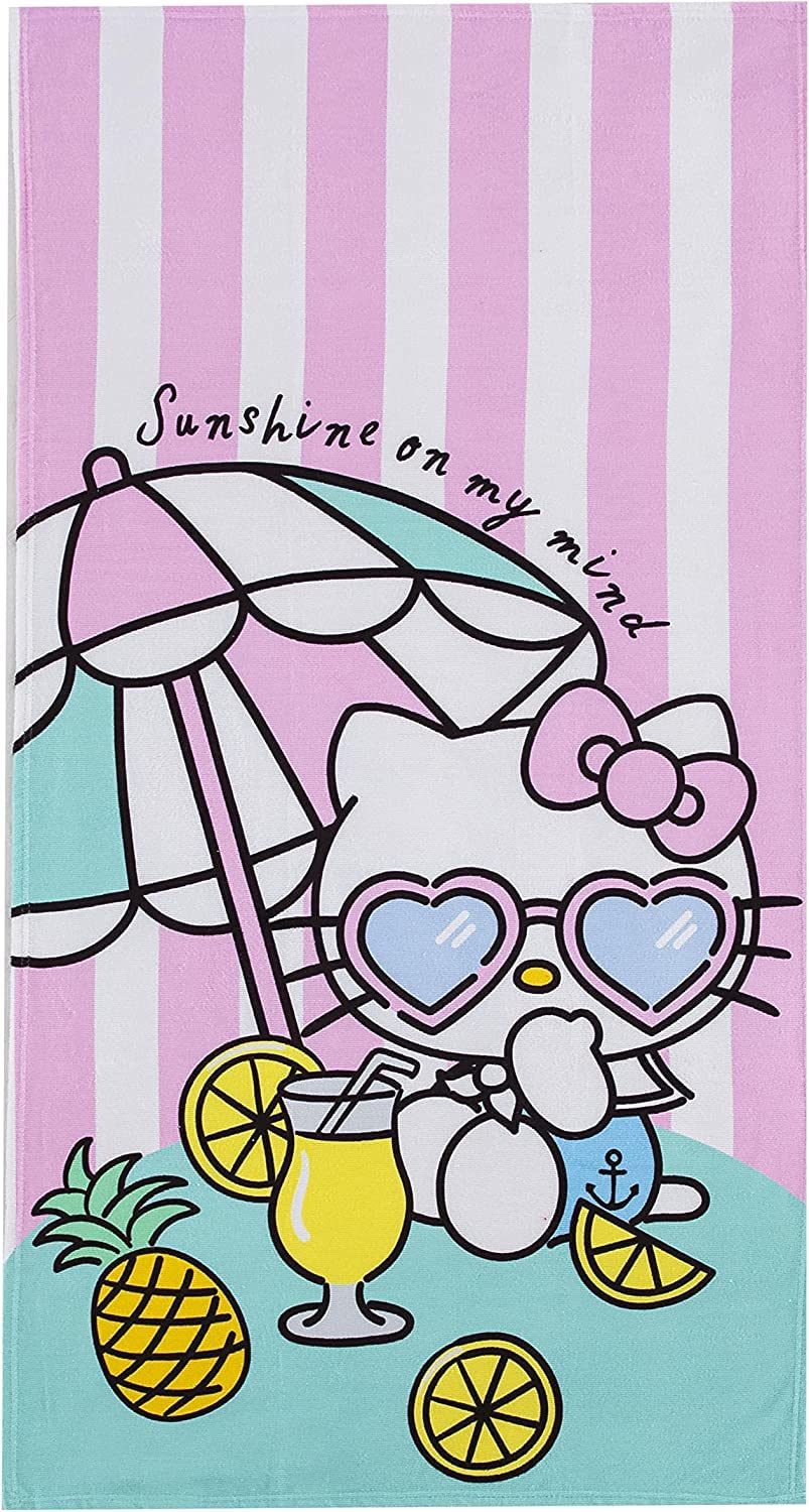 Toalla De Playa Northwest Hello Kitty Rosa 70x140 Cm - Venta Internacional.