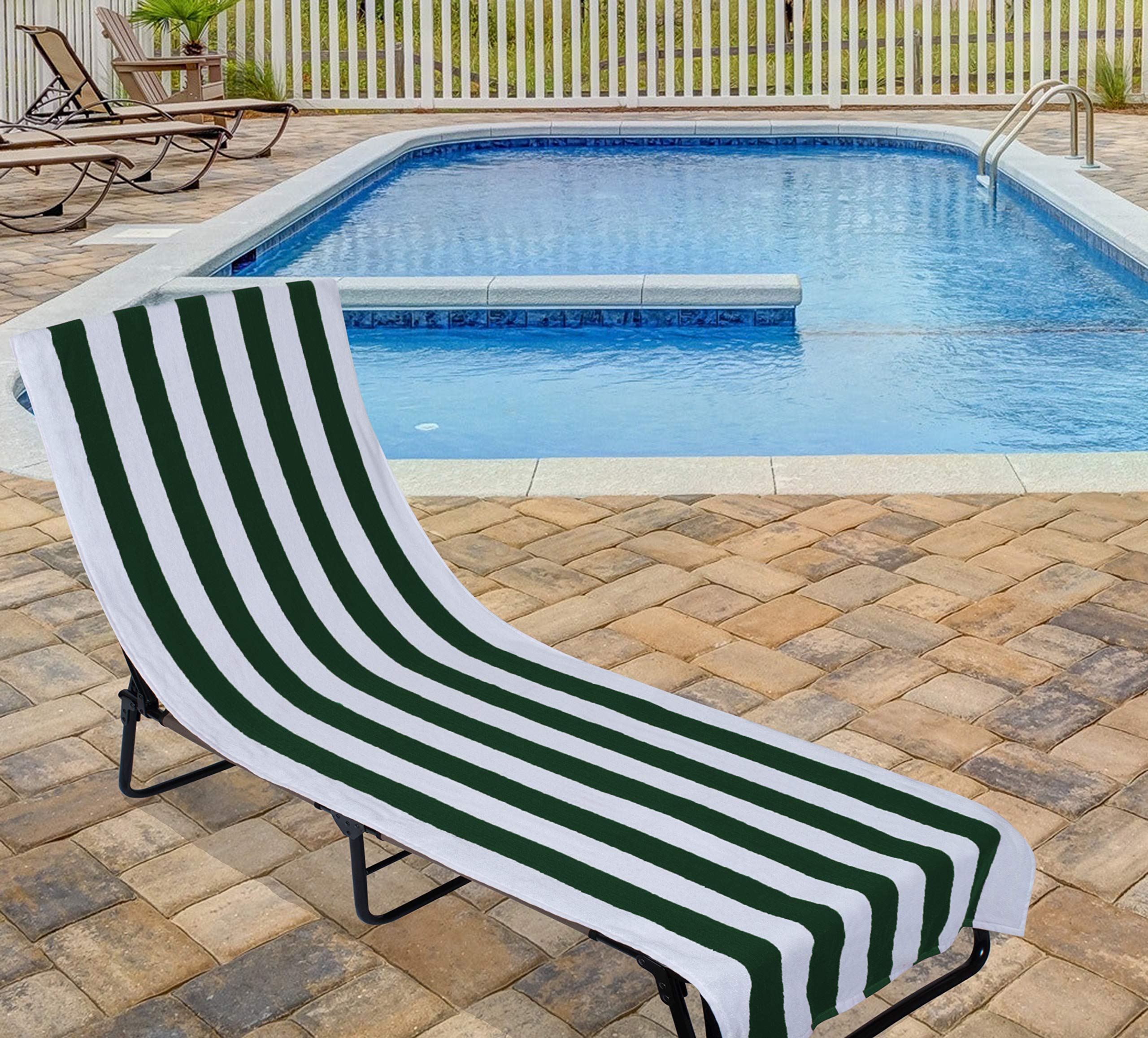 Foto 7 pulgar | Toalla Para Sillón De Playa Dii Stripe, 100% Algodón Rizado, Verde - Venta Internacional.