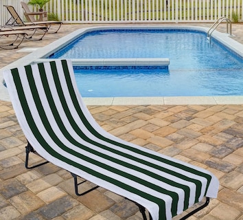 Foto 6 | Toalla Para Sillón De Playa Dii Stripe, 100% Algodón Rizado, Verde - Venta Internacional.
