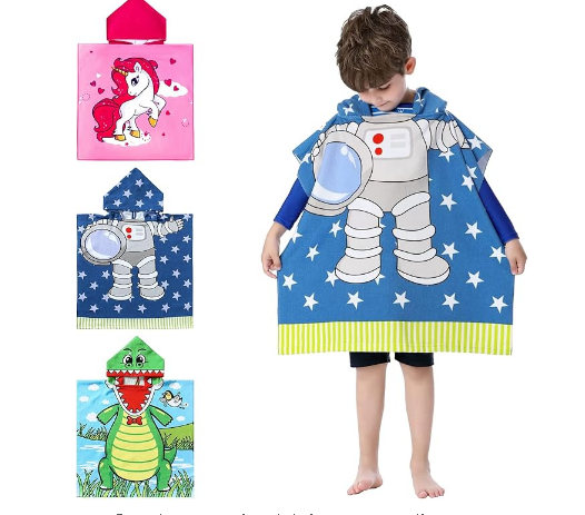 Foto 1 | Xtellar Toalla De Baño De Playa Con Capucha,poncho De Playa 100% Algodón Súper Suave Y Absorbente,toallas Pon