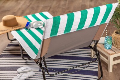 Foto 4 | Toalla Para Sillón De Playa Dii Stripe, 26 X 82 Cm, Color Verde Esmeralda - Venta Internacional.