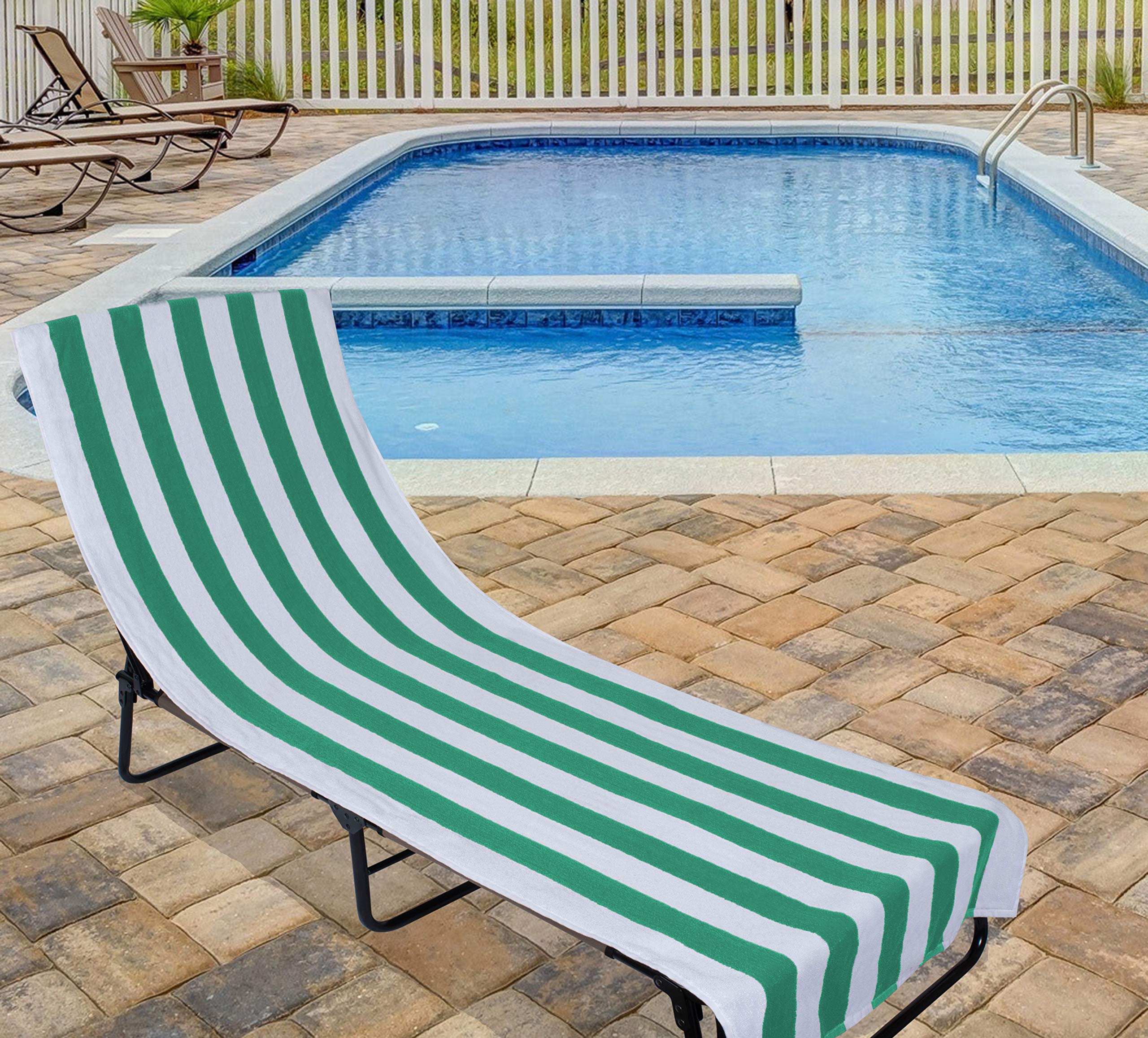Foto 6 pulgar | Toalla Para Sillón De Playa Dii Stripe, 26 X 82 Cm, Color Verde Esmeralda - Venta Internacional.