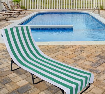 Foto 5 | Toalla Para Sillón De Playa Dii Stripe, 26 X 82 Cm, Color Verde Esmeralda - Venta Internacional.
