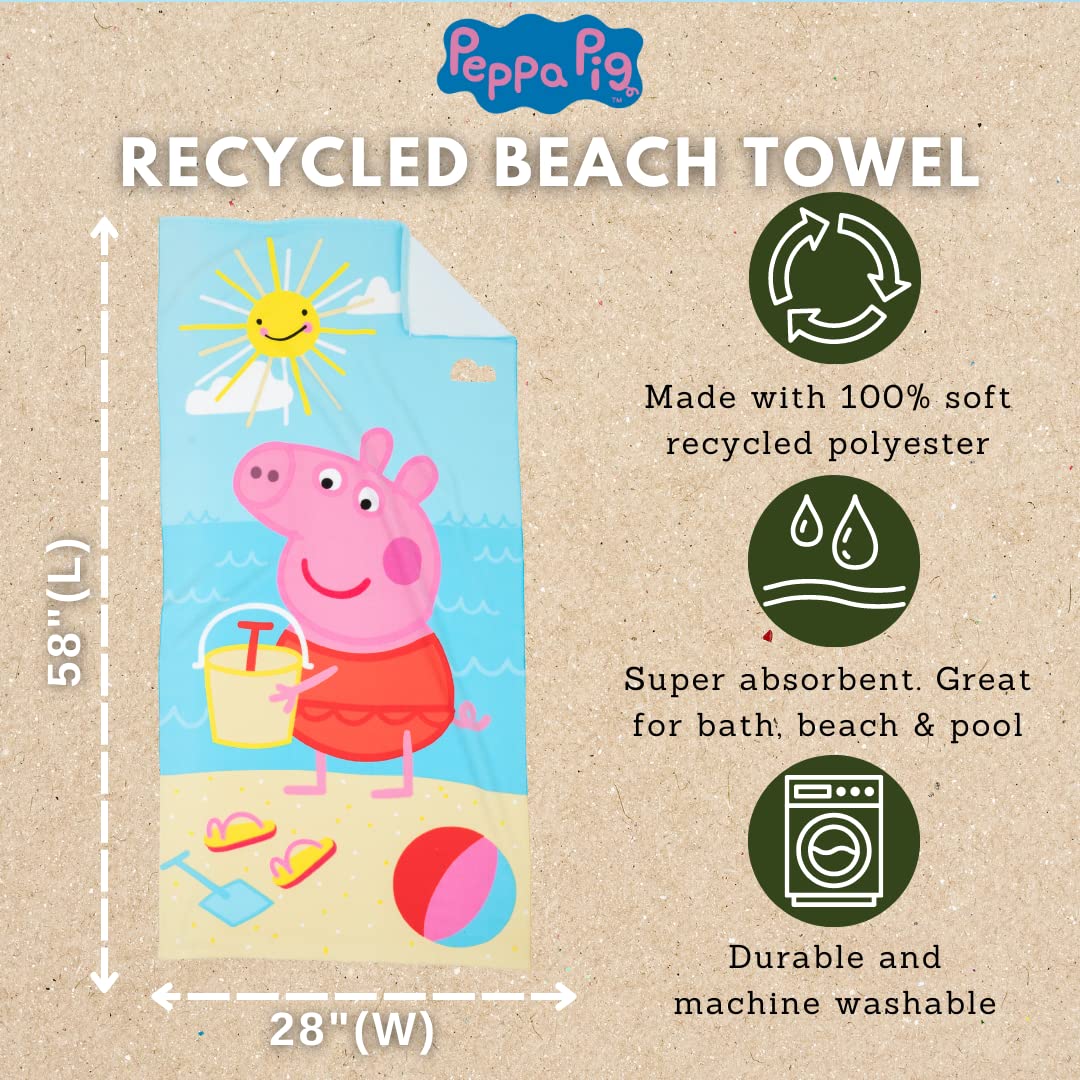 Foto 5 pulgar | Toalla De Baño/piscina/playa Franco Peppa Pig Kids, Supersuave Y Ligera, 100% Reciclada, Hecha De Bo - Venta Interna
