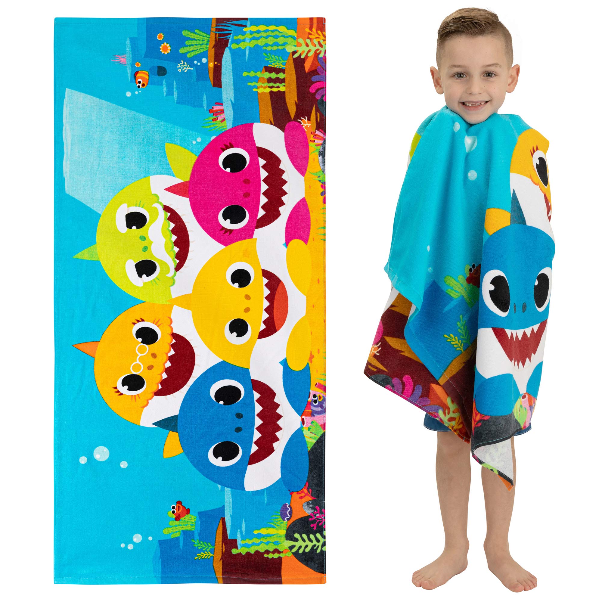 Foto 2 pulgar | Toalla Franco Kids Baby Shark De Algodón 147 Cm X 71 Cm - Venta Internacional.