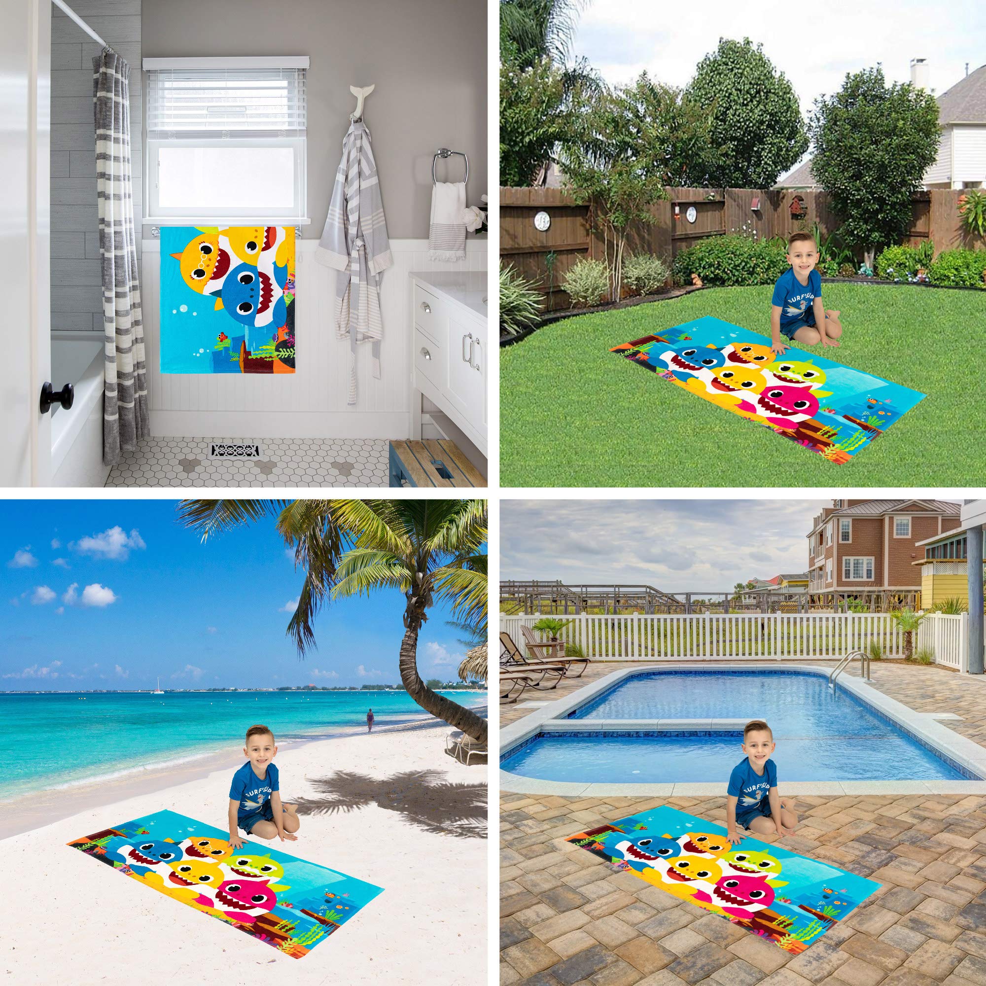 Foto 5 | Toalla Franco Kids Baby Shark De Algodón 147 Cm X 71 Cm - Venta Internacional.