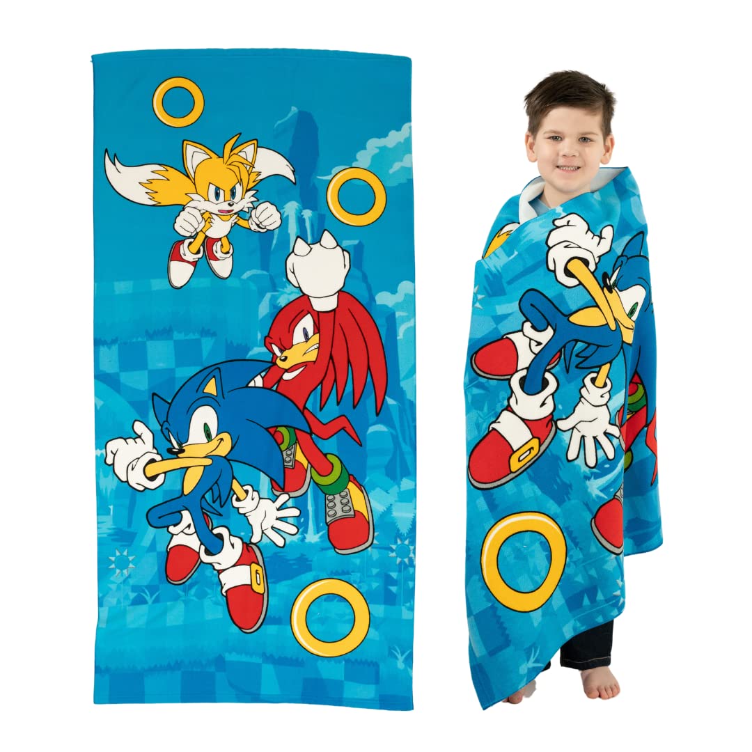 Foto 1 | Toalla De Playa Franco Sonic The Hedgehog De Poliéster Reciclado - Venta Internacional.