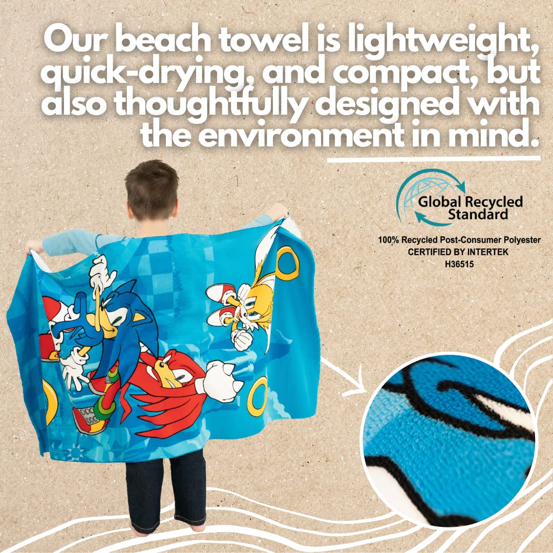 Foto 4 | Toalla De Playa Franco Sonic The Hedgehog De Poliéster Reciclado - Venta Internacional.