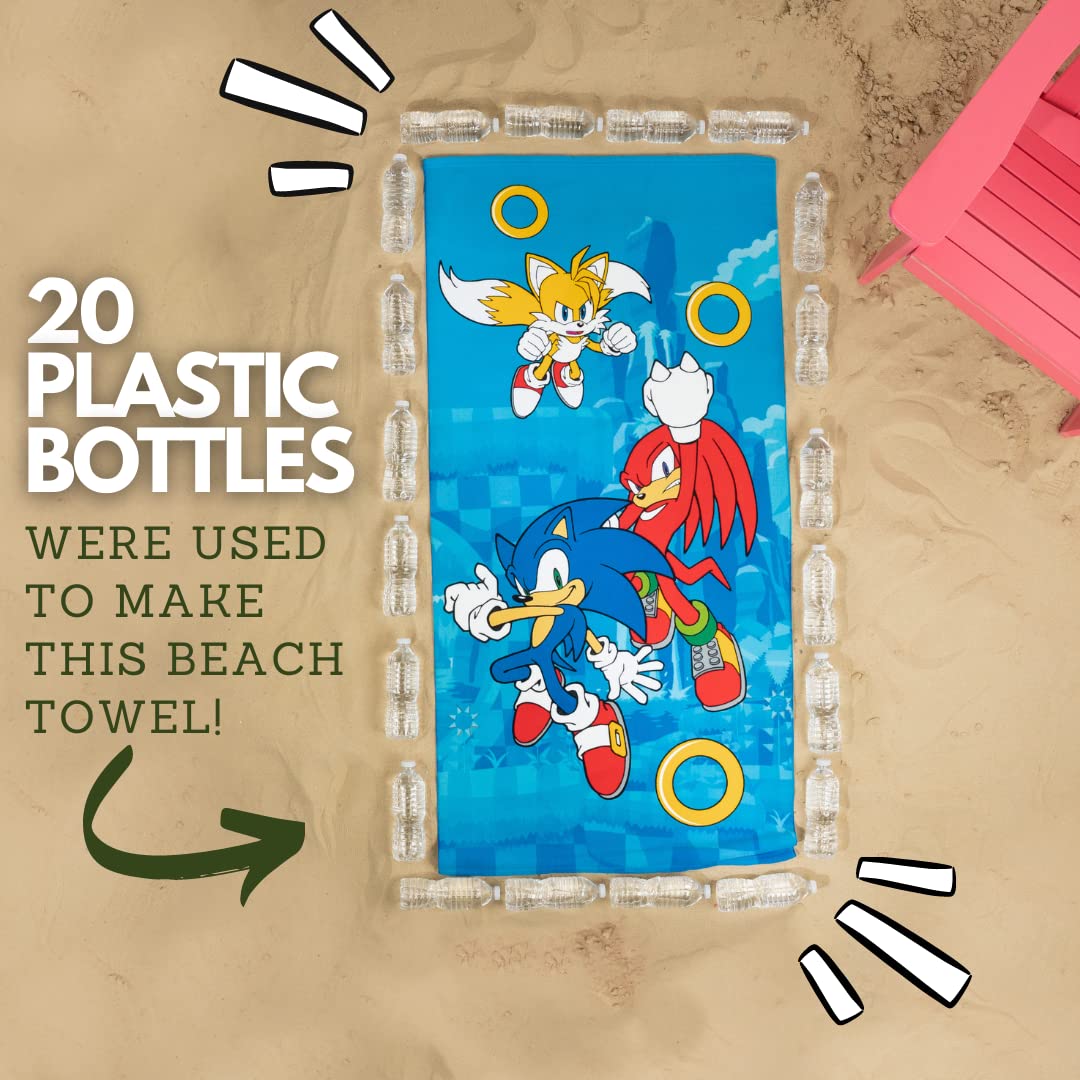 Foto 5 | Toalla De Playa Franco Sonic The Hedgehog De Poliéster Reciclado - Venta Internacional.