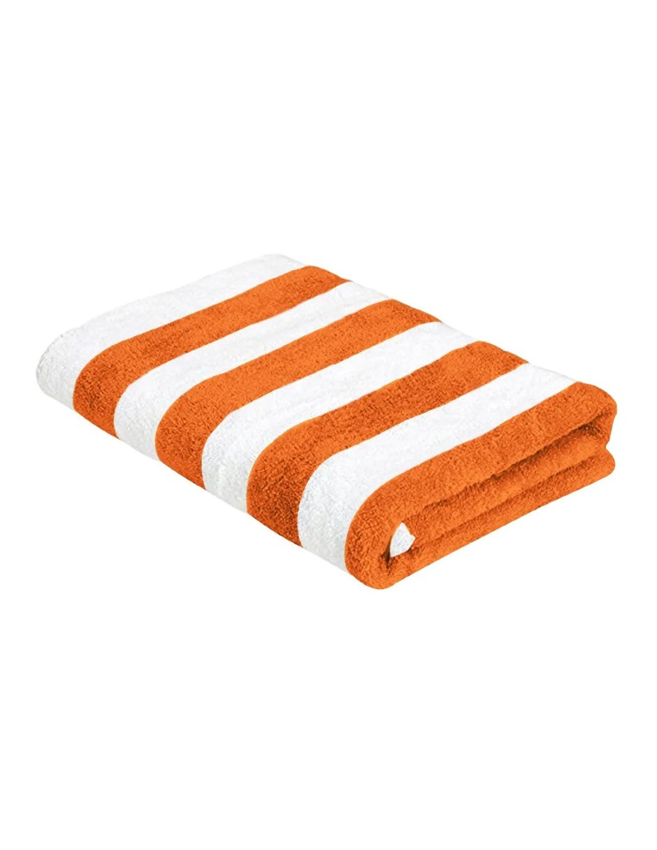 Foto 3 pulgar | Toalla Rayada Extra Grande Naranja + Gratis Termo Güish De Regalo
