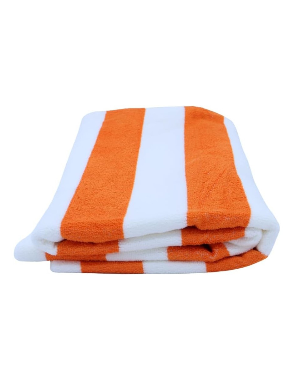 Foto 4 pulgar | Toalla Rayada Extra Grande Naranja + Gratis Termo Güish De Regalo