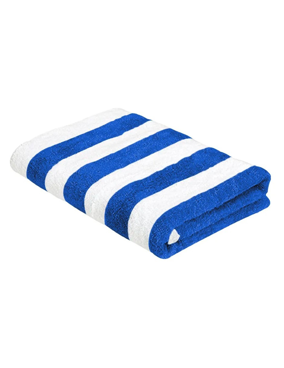 Foto 3 pulgar | Toalla Rayada Extra Grande Azul + Gratis Termo Güish De Regalo