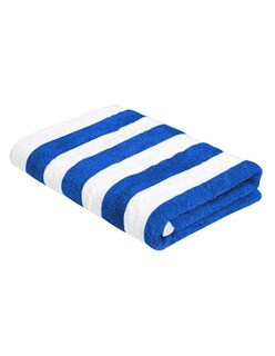 Foto 2 | Toalla Rayada Extra Grande Azul + Gratis Termo Güish De Regalo